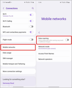 cellular data settings android